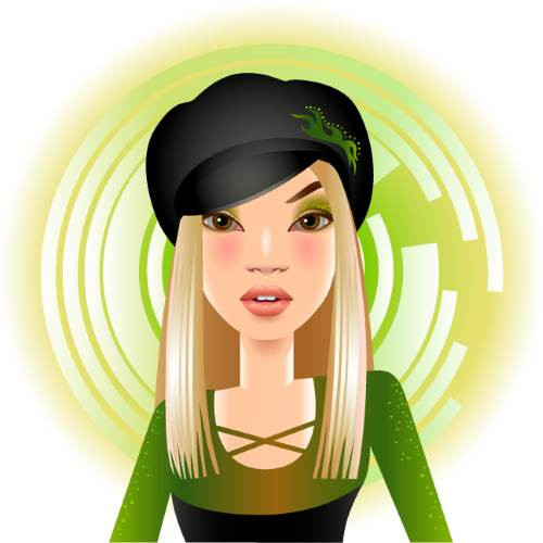 Stylish Blonde Woman with Black Beret