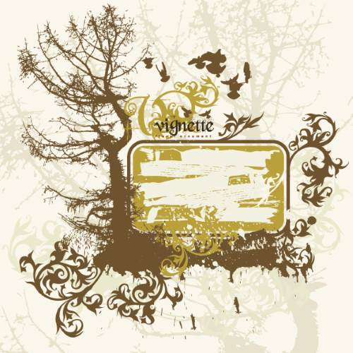 Vintage Grunge Tree Vector Illustration