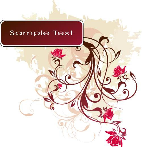 Vintage Floral Background with Decorative Swirls