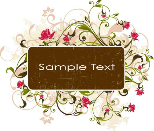 Vintage Floral Label Vector Background Vintage Floral Label Vector Background