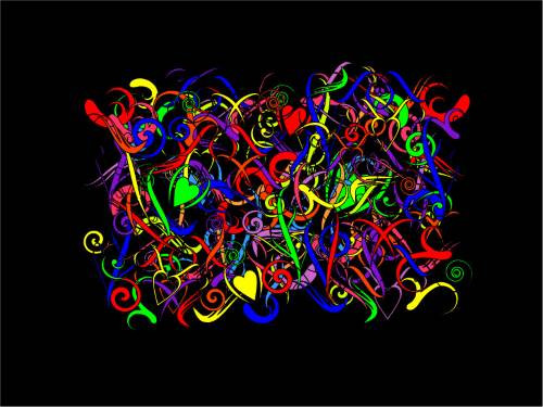 Colorful Abstract Swirl Art Vector