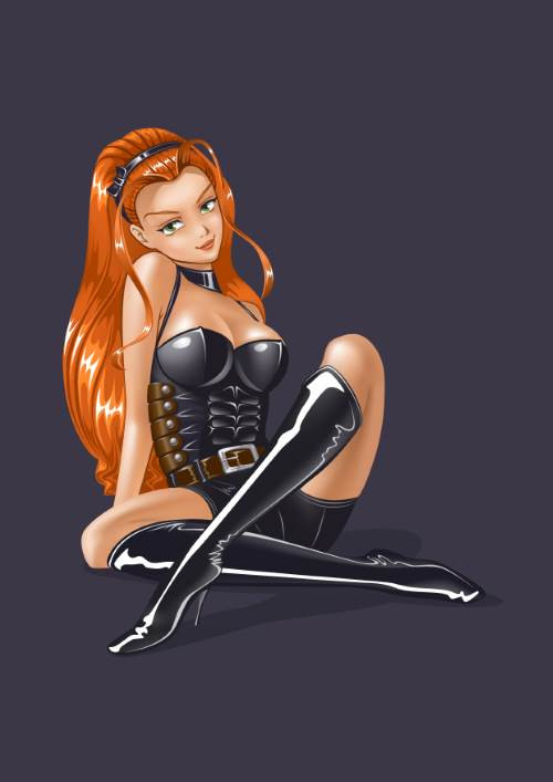 Stylish Pin-Up Woman Vector Illustration